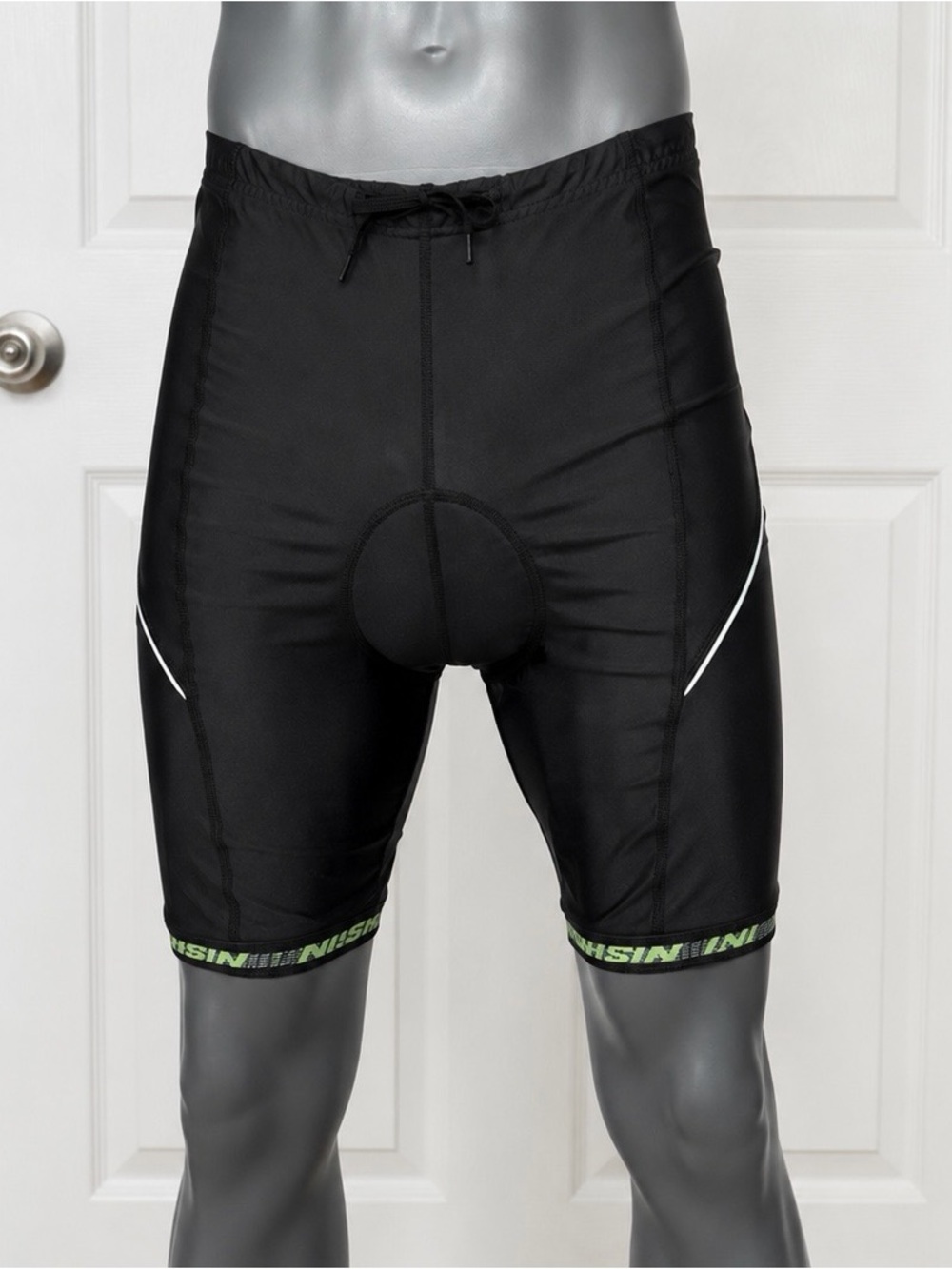 Nishiki Men's Padded Cycling Shorts - Black/Silver - Size Large